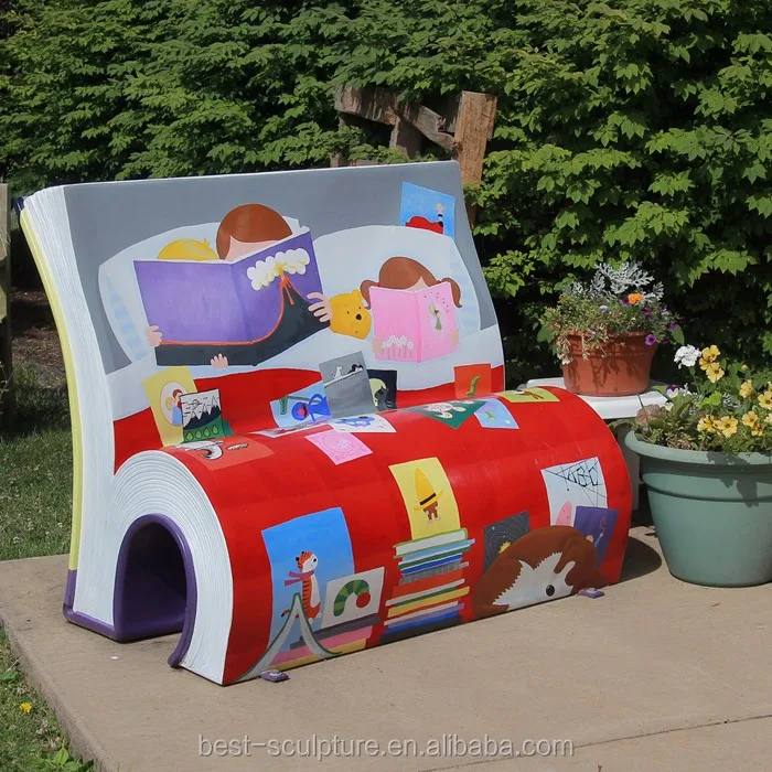Modern Large Fiberglass Book Bench Statue Sculpture For Sale Buy