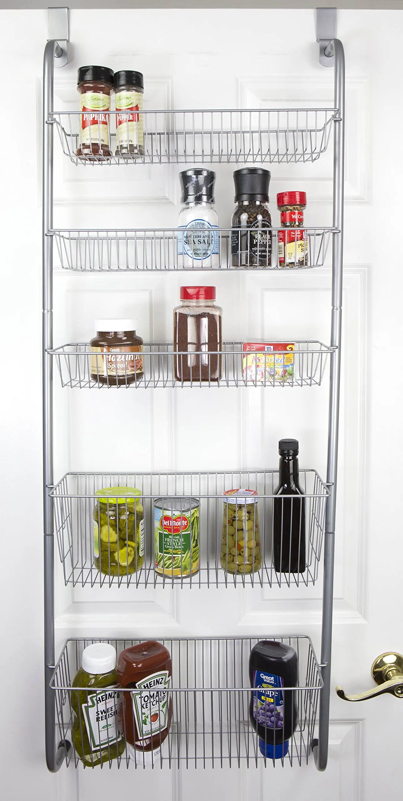 Over Door Kitchen Storage Basket Rack 5 Foot 6 Shelves Pantry