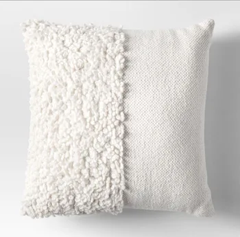 white shaggy cushions