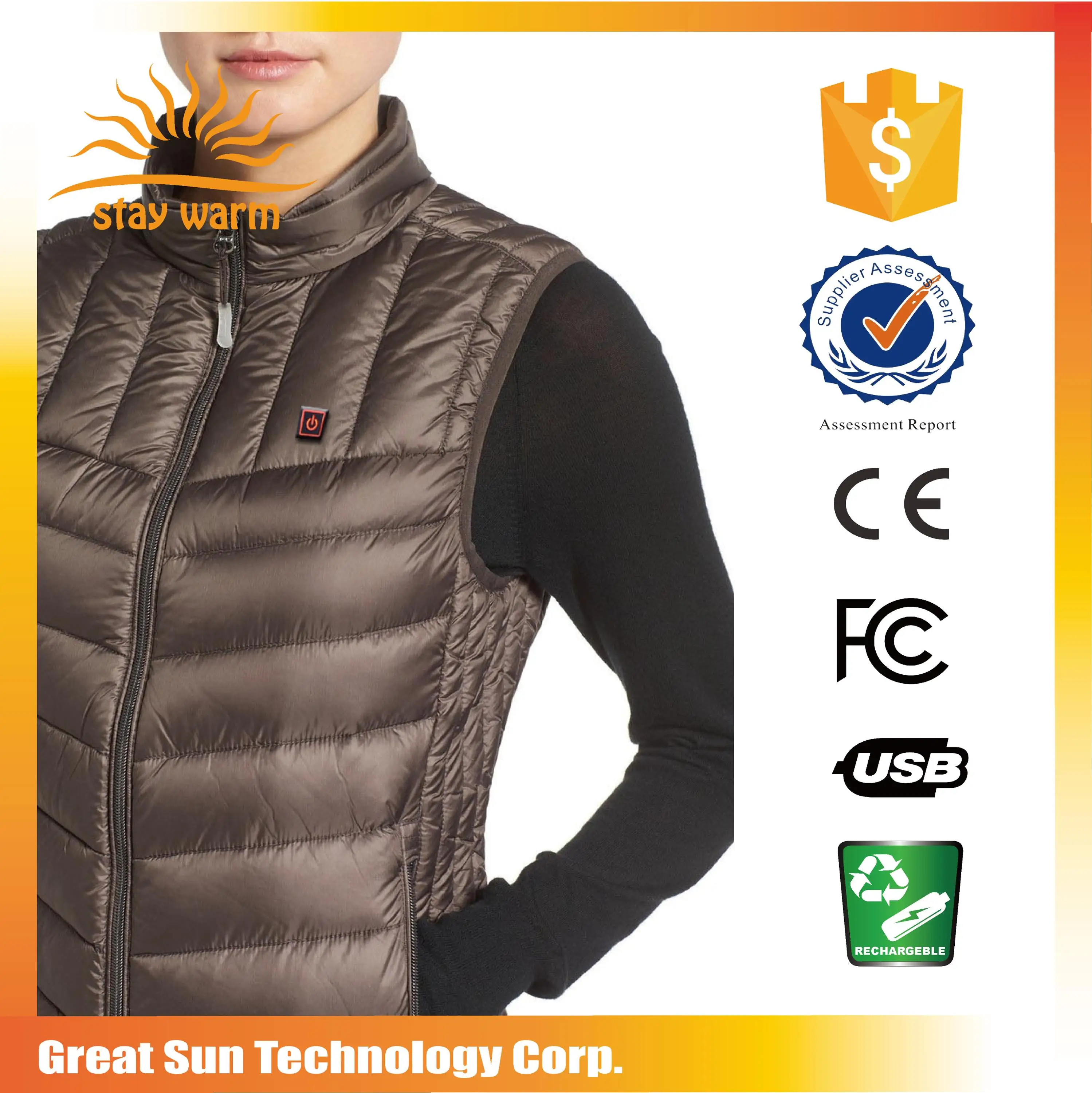 2019 New Wholesale Women Heated Down Vest Buy Wholesale High Quality