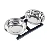 Ski Group Of Double Diner Dog Bowl Cast Iron Dog Bowl