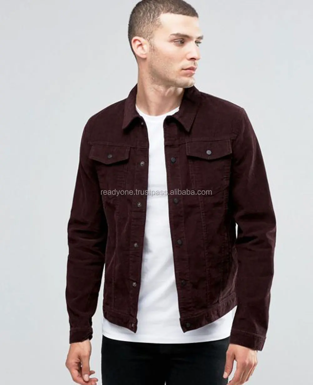 maroon denim jacket mens