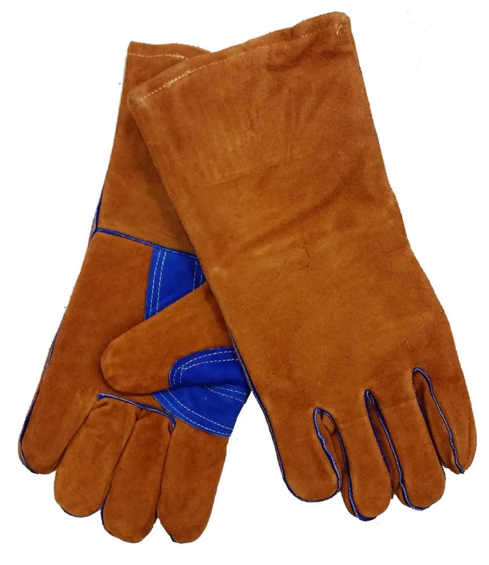 Heavy Duty Heat Resistant Leather Welding Gloves For Tig Welders Mig