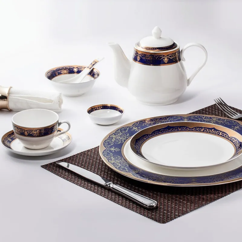 product-Two Eight-flat plate restaurant plates setsfine china dinnerware setsembossed royal classic 
