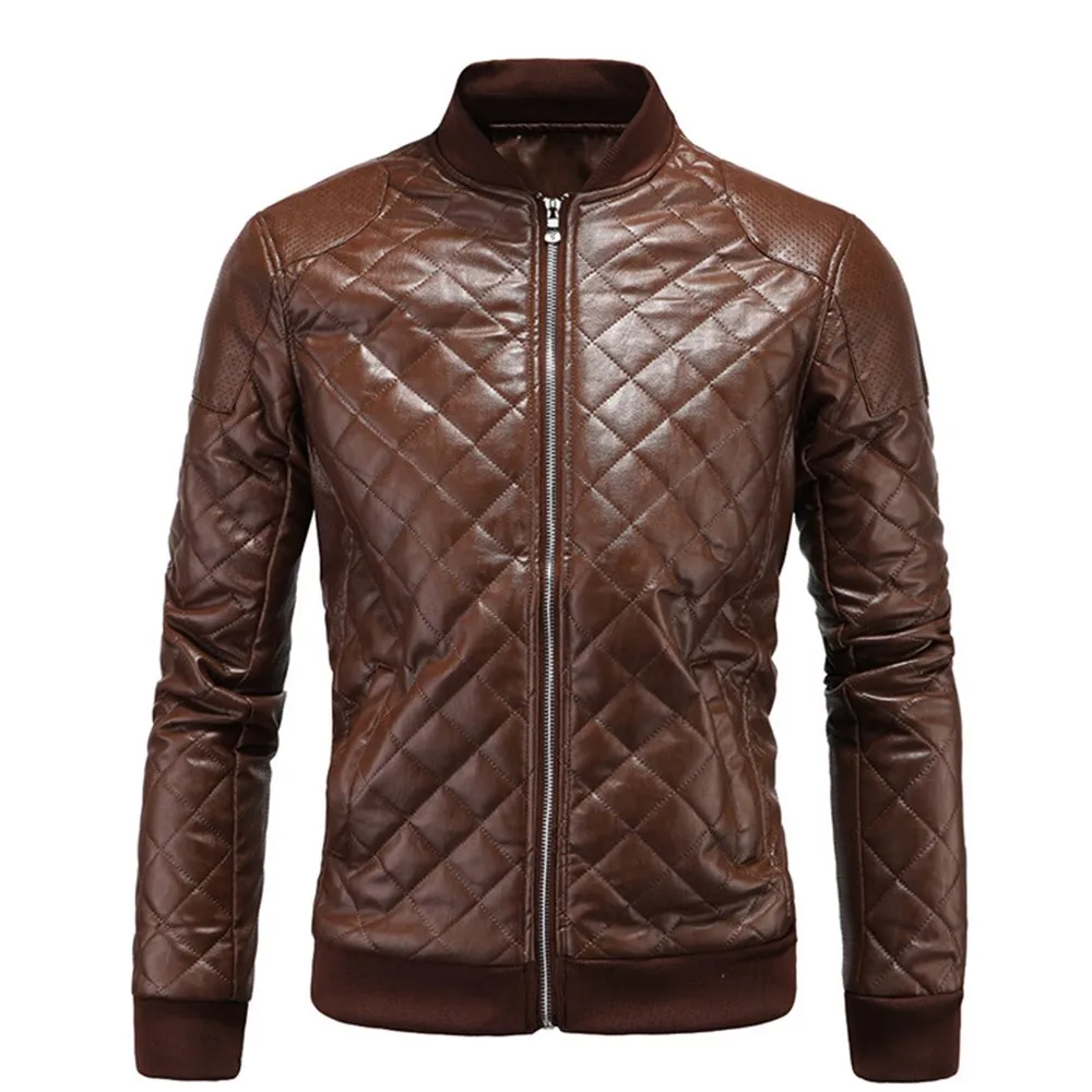 custom logo printing pu leather jackets/ comfortable turn down