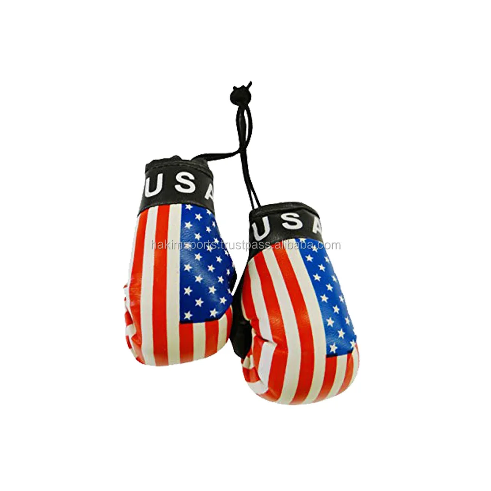 Mini Boxing Gloves for hanging Car Mirror Flag USA