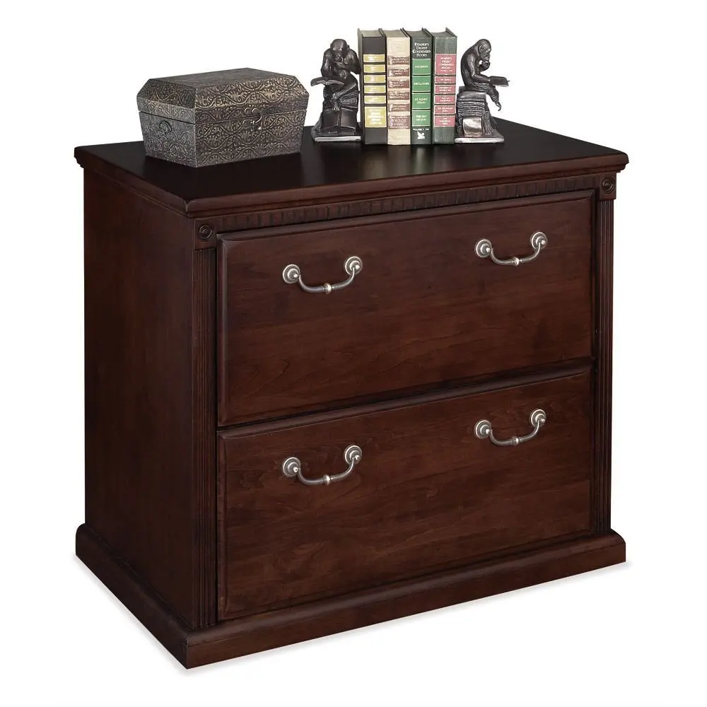 Huntington Cherry Two Drawer Lateral File - 34" W Dimensions: 34"W x 19.5"D x 29"H Weight: 162 lbs.