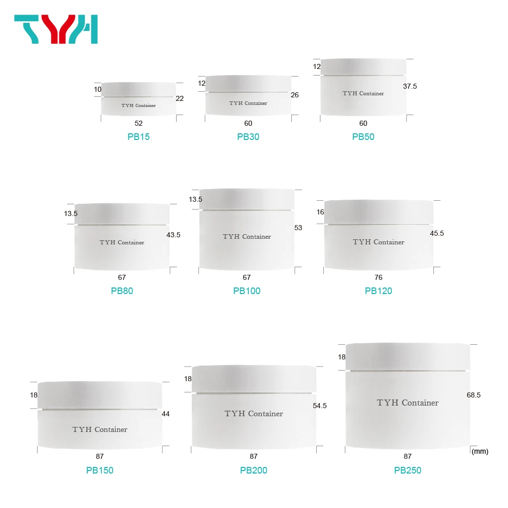 15ml-250ml PP Round Empty Cream Jar in Single-wall with PP ABS Screw-on Cap Lid for Cosmetics Personal Care Products (PB Series)