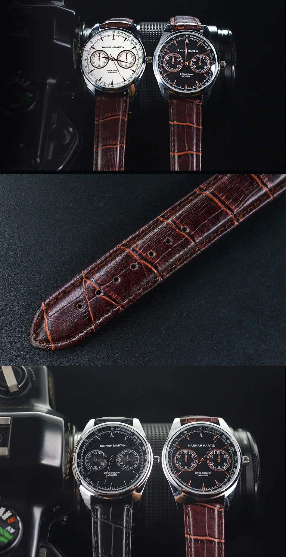 2019 Best Seller Jam Tangan Hannah Martin Hmky 12 Business Leather Strap Men Wrist Watches