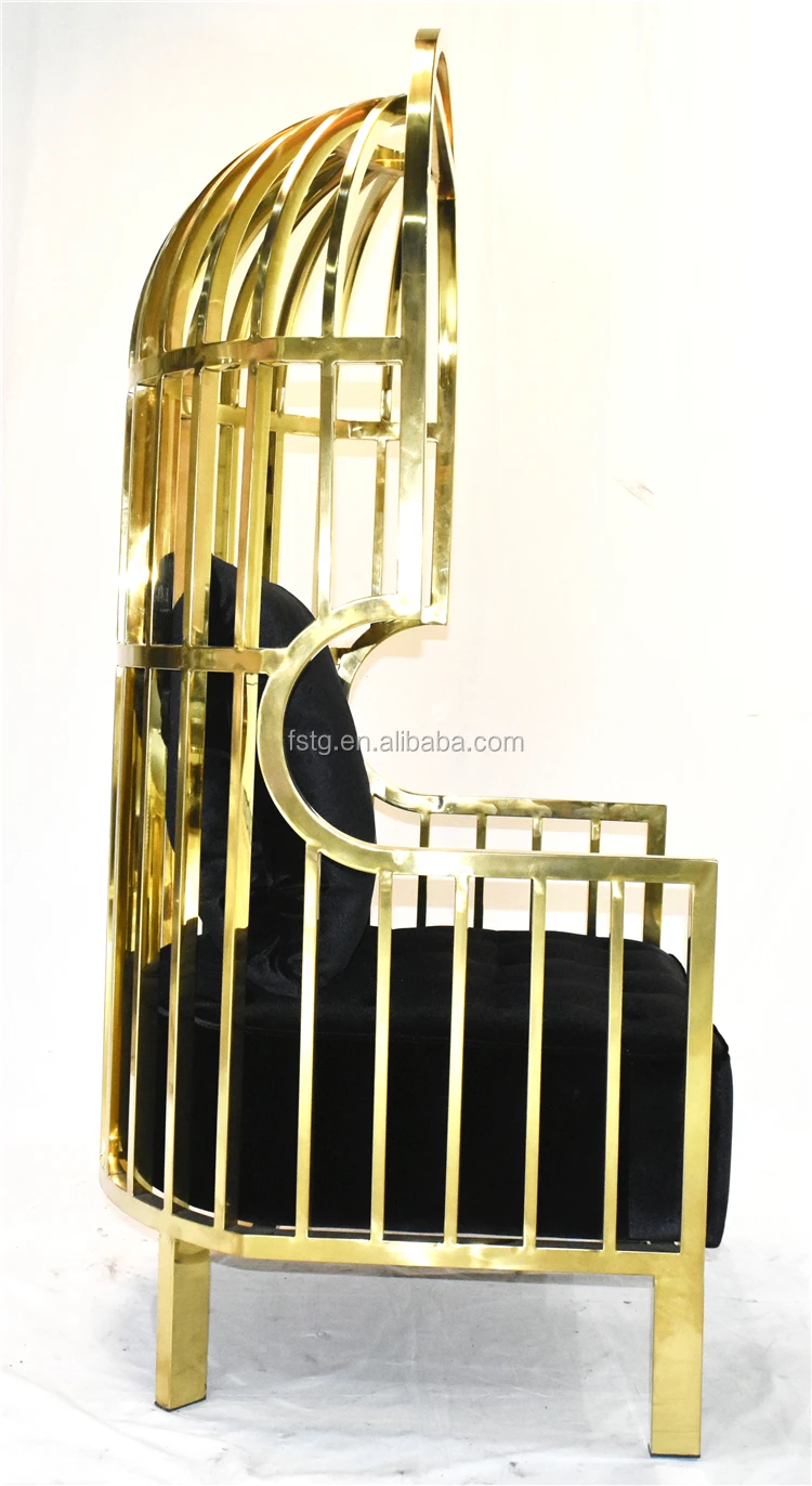 Unique Design Hotel Furniture Golden Nickelplated Stainless Steel Bird