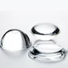 Aspheric optical glass lenses with curved surfaces where the radius of curvature changes accordingly distance of optical axis