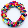 Eco-friendly felt balls X-mas Wreath/ Handmade Wool Ball Wreath