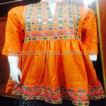 mirror work frock design