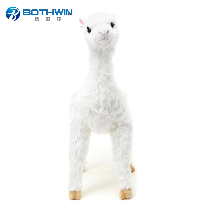 white stuffed llama