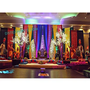 Punjabi Theme Mehandi Night Stage Asian Wedding Mehandi Stage