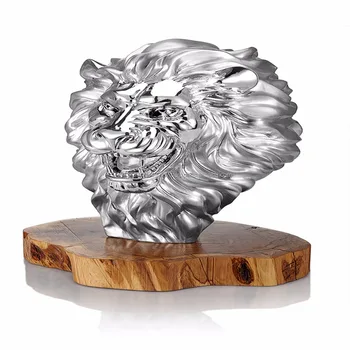 Furious Pride Silver Figurine Lion Head Home Decor Best Furious Pride Silver Figurine Lion Head Home Decor