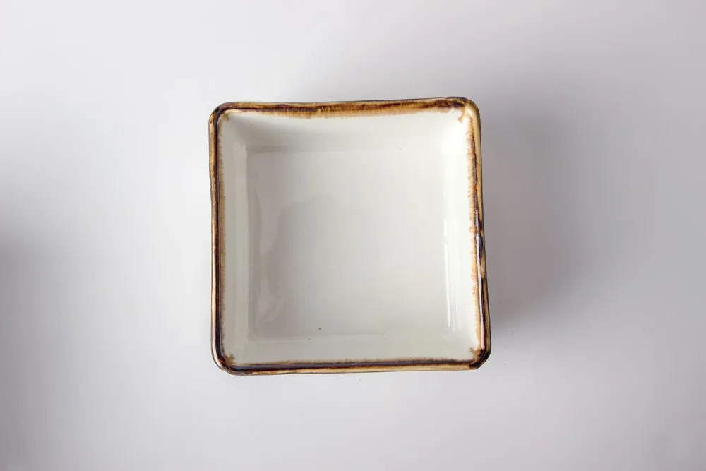 product-Two Eight-simply color glaze banquet restaurant fine dining square bowl-img