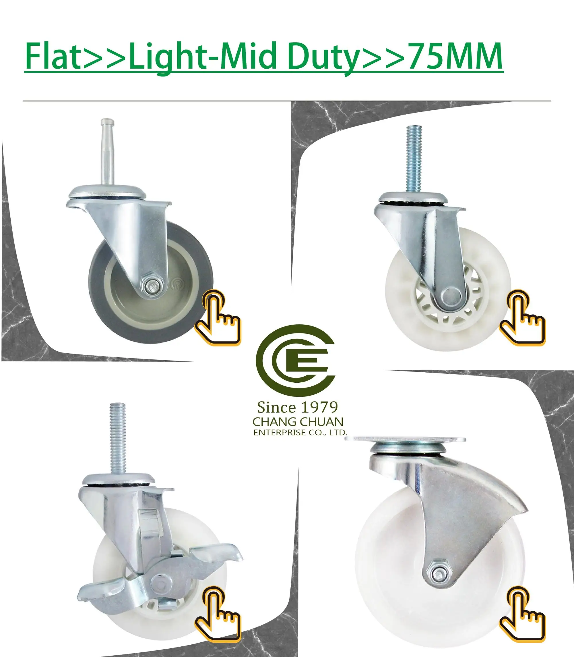 Cce Caster 3 Pp Castor Pvc Pipe Roller Threaded Stem Caster Wheel Buy