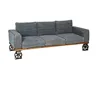 Industrial Vintage Denim sofa with wheels, Modern Industrial Denim Three Seater sofa with wheels