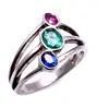 Lovely Multi Gemstone 925 Silver Multi Ring
