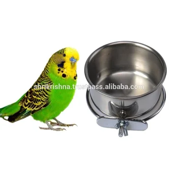 Ski Group Of Stainless Steel Birds Feeder Coop Cup Bowls With Hook