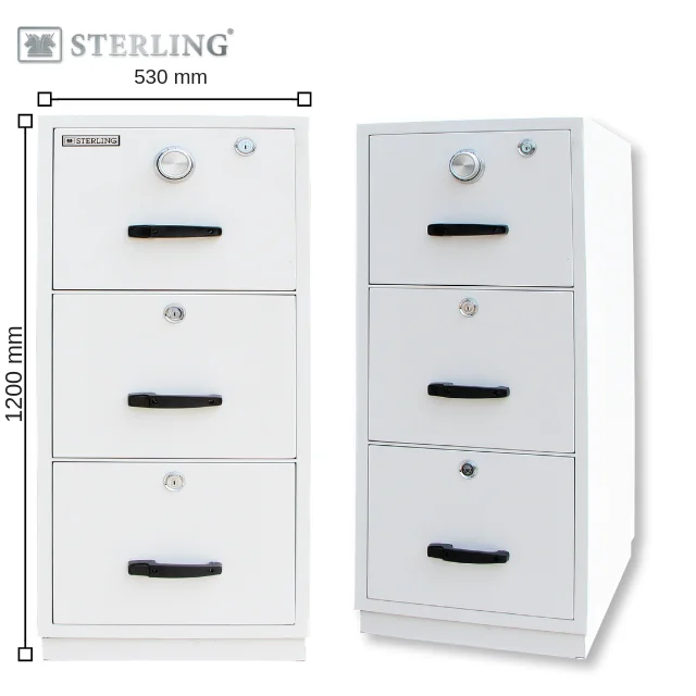 Sterling 3 Drawer Fire Resistant Filing Cabinet Buy Fire Proof