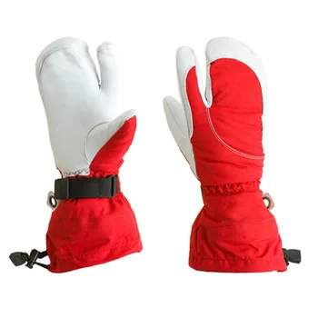 red ski mittens