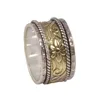 925 Sterling Silver Collets Design Meditation Hammered Ring