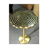 Globally Demanded Black Quartz Coffee Table Top with Brass Stand