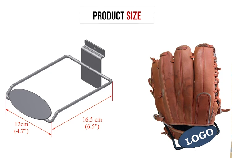 Black Wire Baseball Glove Slat Wall Mounted Display Buy Custom Metal