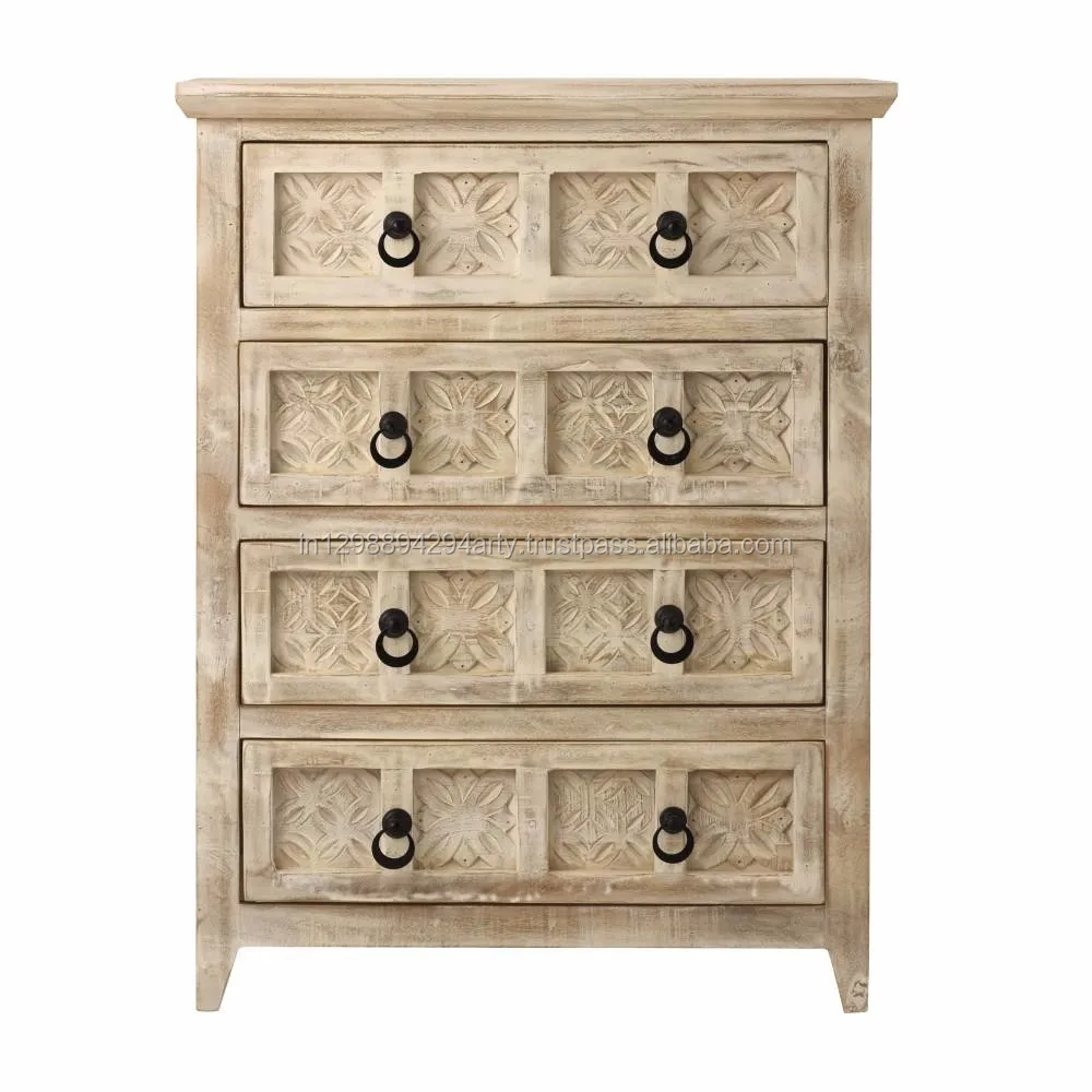 Rustic Antique Solid Wood Dining Room Furniture Four Drawers Chest Of