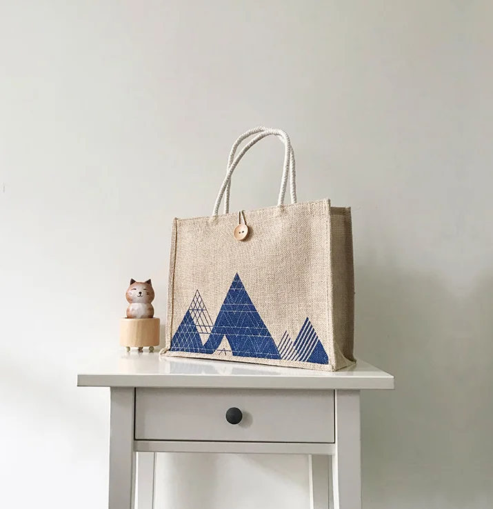 Top Quality Creative Ping Handbags Eco Friendly Jute Tote Bags Dust Bag For Handbag