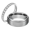 Europe Italian UK Best Selling Men's Women Silver Cubic Zircon Titanium Ring Wedding Band