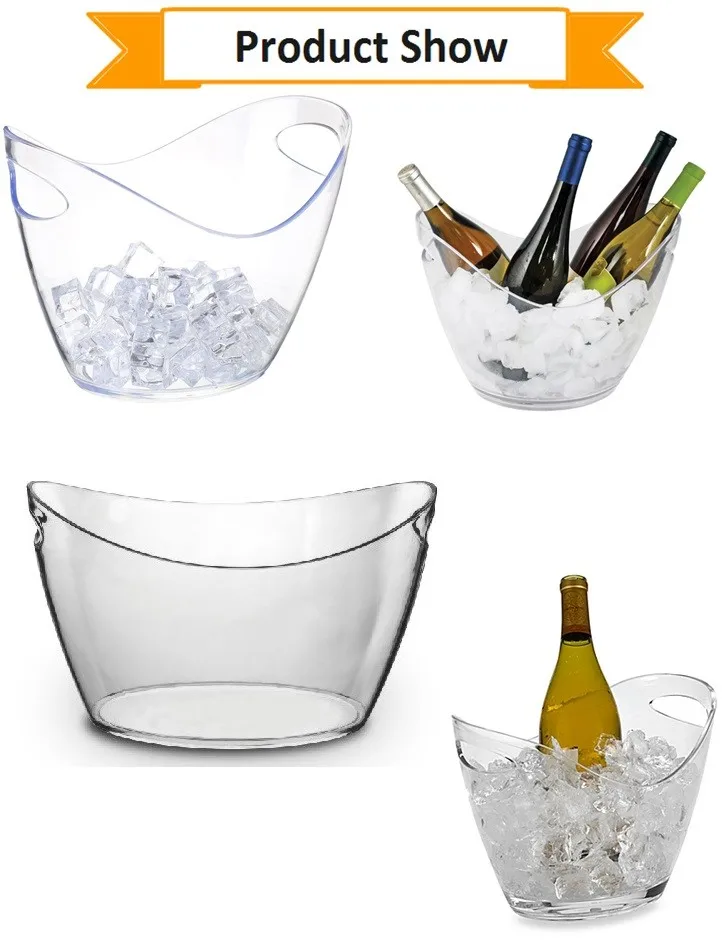 Clear Acrylic Ice Bucket - Buy Ice Bucket Plastic,Clear Square Plastic ...