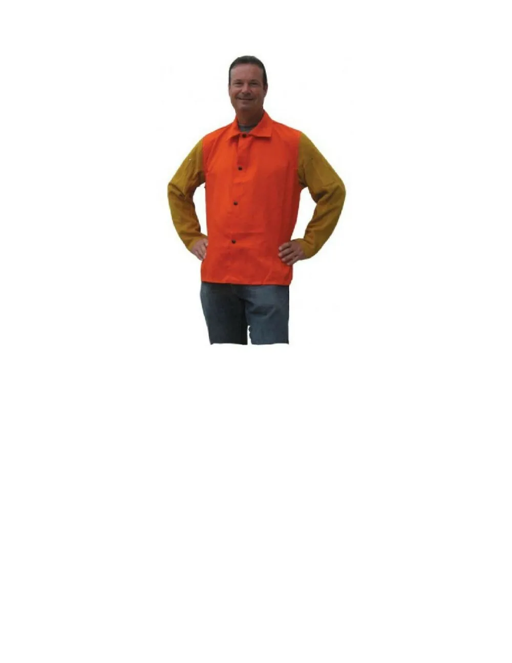 hi vis leather welding jacket