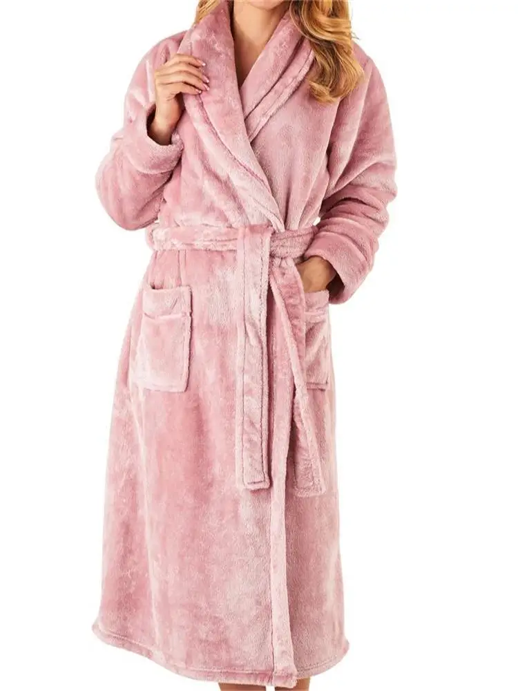 100polyester Winter Warm Robe High Quality Women's Polar Fleece