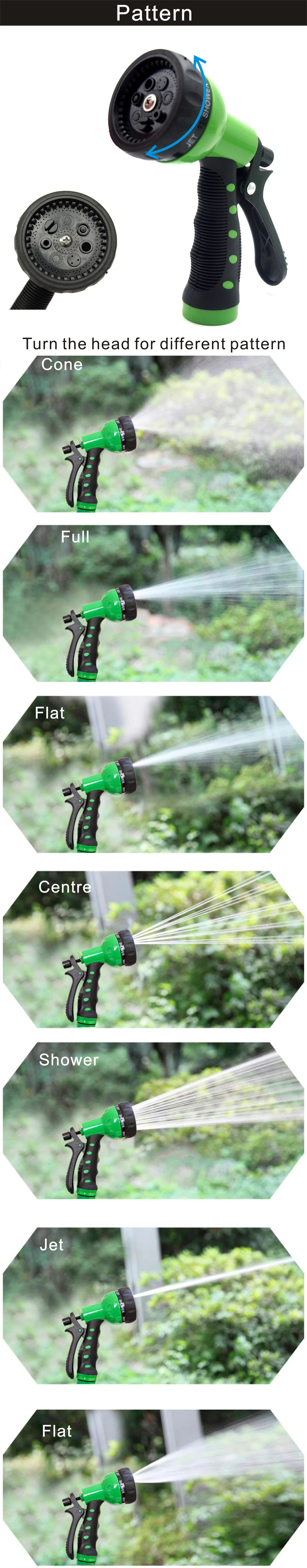 Plastic 7 function water spray gun for garden