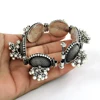 Lustrous rava work oxidised bangle women jewellery 925 sterling solid plain silver wholesale jewelry bangles