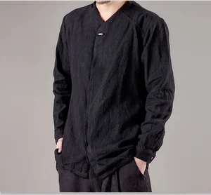 2018 autumn new business men's casual cotton and linen solid color Chinese long-sleeved youth men's shirt teenager linen shirts 2018 autumn new business men's casual cotton and linen solid color Chinese long-sleeved youth men's shirt teenager linen shirts