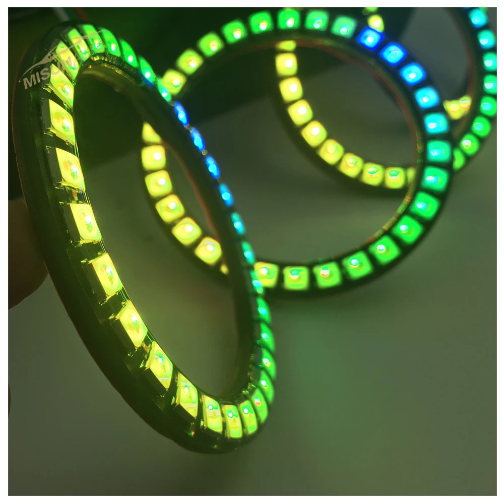 Waterproof Coating 100mm Led Halo Rings Sequential Lighting Fog Light