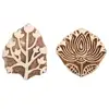 Old Hand Carved Flower Pattern Wooden Textile Printing Block