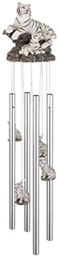StealStreet Round Top White Tiger Hanging Garden Decoration Wind Chime
