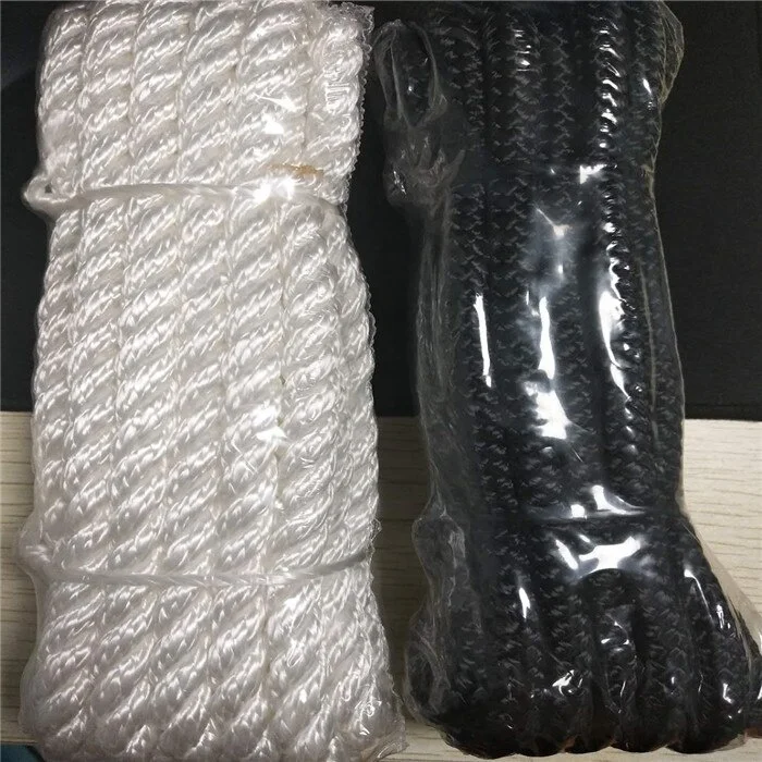 25mm braided black nylon rope, professional marine rope supplier