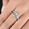 Diamond 14k White Gold Aquamarine Band Ring Wholesale Jewelry Suppliers