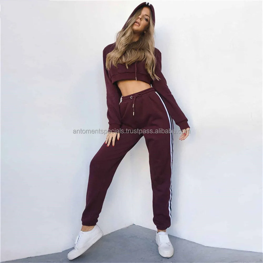 women's embroidered fleece sweatsuit set