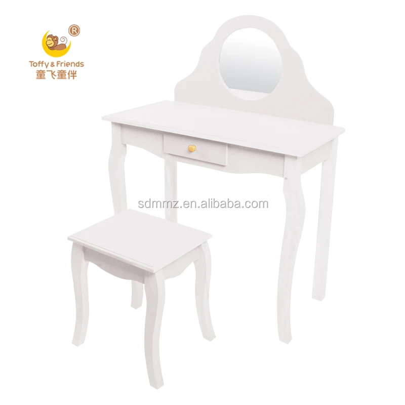 white wooden dressing table