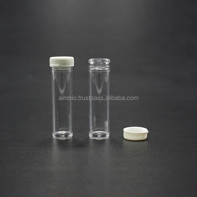 Medical Laboratory Flat Bottom Transparent Plastic Test Tube With Cap