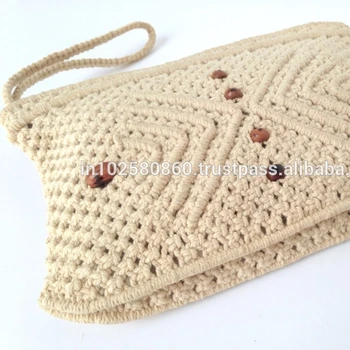 macrame clutch purse