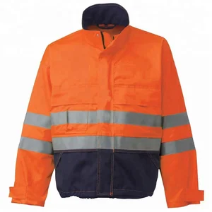Orange Water & Oil Resistant/Safety Hi Vis Workwear Uniform Jacket/ With Reflective Stripes and Fleece lining Orange Water & Oil Resistant/Safety Hi Vis Workwear Uniform Jacket/ With Reflective Stripes and Fleece lining