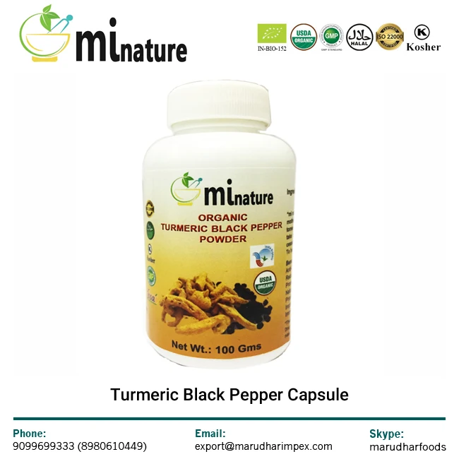 Turmeric Black Pepper Capsules Bottle Customize Packing,Private